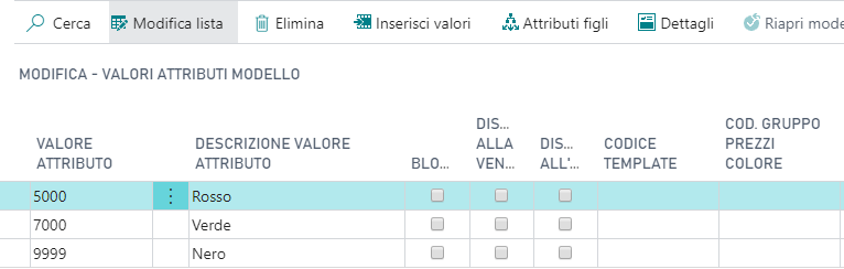 Colori del materiale